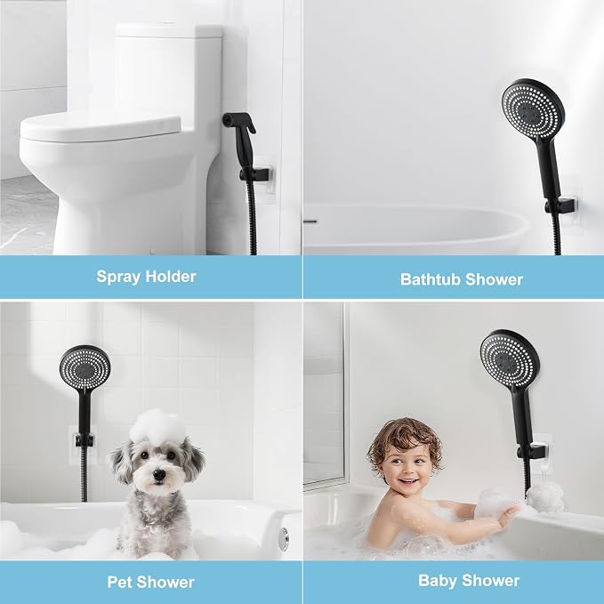 OFFO Shower Head Holder, Strong Adhesive Shower Hooks, 40° Adjustable - Image 7