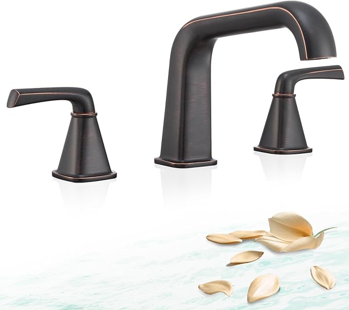 Bathtub Faucet Set 3 Hole, Oil Rubbed Bronze Roman Bathtub Faucet, High Flow by QinkellSanitaryWare