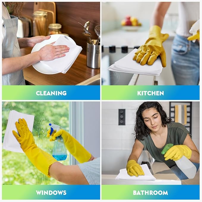 HOMEXCEL White Microfiber Cleaning Cloth 20 Pack 11.5 x 11.5 inch Microfiber - Image 6