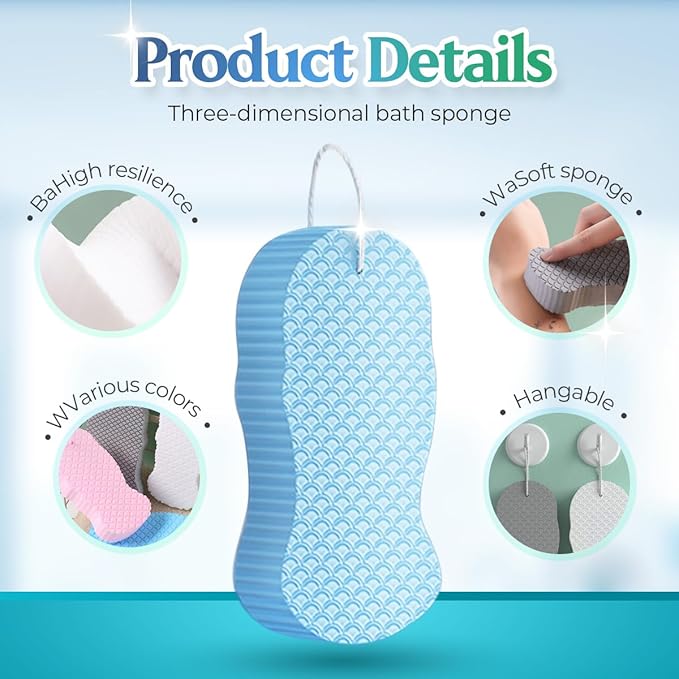 Magic Exfoliating Bath Sponge, 2025 Upgrade 3D Super Soft Exfoliating Bath - Image 7