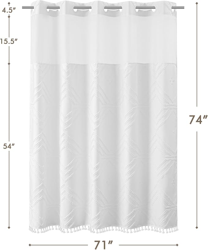 ROSERY No Hook Shower Curtain - Image 7