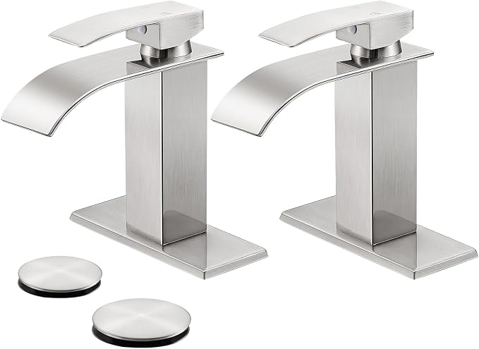 Bathroom Faucets Brushed Nickel Waterfall Bathroom Sink Faucet Modern Single by LUFG