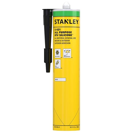 Stanley S421 All-Purpose RTV Silicone Sealant – 100% Waterproof Gray Caulk | by STANLEY