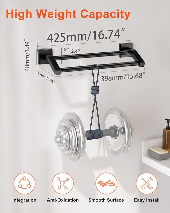 Alise Double Bath Towel Bars Towel Racks - Image 2