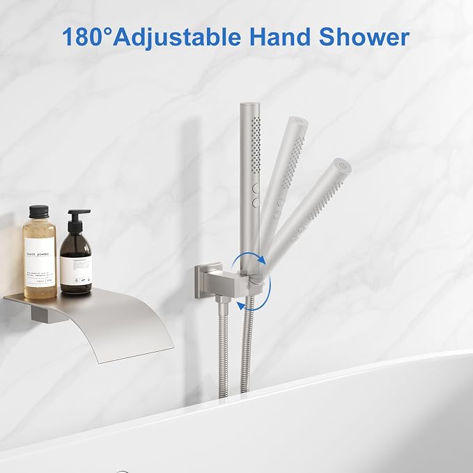 RUMOSE Wall Mount Bathtub Faucet Waterfall Tub Faucet - Image 2