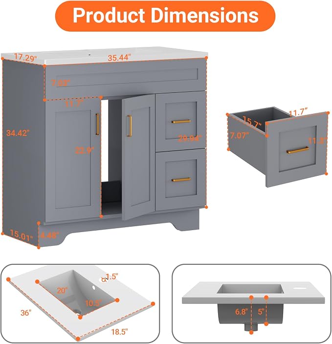 36-Inch Bathroom Vanity - Image 2