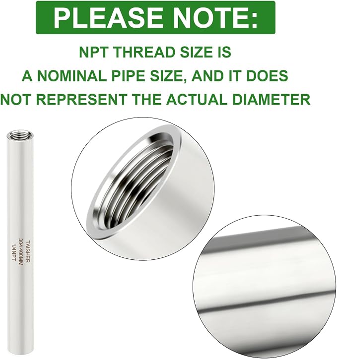TAISHER 1PCS Stainless Steel Pipe Fittings, 1/4" NPT Female x 1/4" NPT Female - Image 4