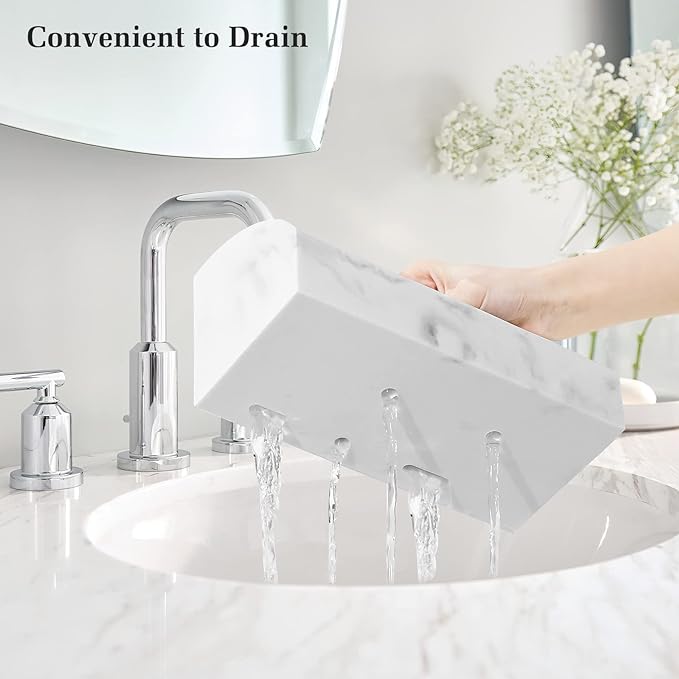 Luxspire Bathroom Counter Organizer, 5 Slot Toothbrush Holder, Marble Bathroom - Image 4