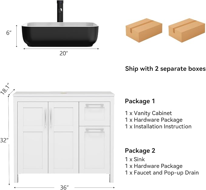 YOURLITE 36" Bathroom Vanity - Image 3