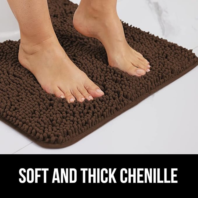 GORILLA GRIP Bath Rug Mat 48x24, Thick Soft Absorbent Chenille, Quick Dry - Image 3