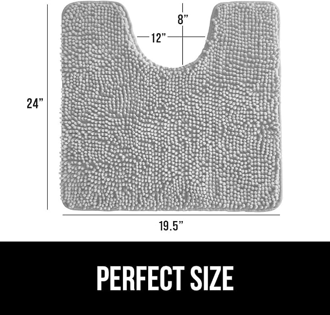 GORILLA GRIP Plush Absorbent Shaggy Chenille Bath Rug Mat - Image 2