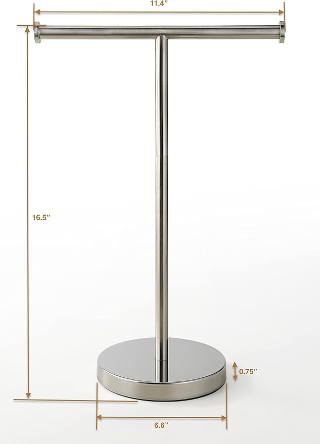 SunnyPoint Countertop Hand Towel Holder Stand – 16.5" Tall Stainless Steel - Image 5