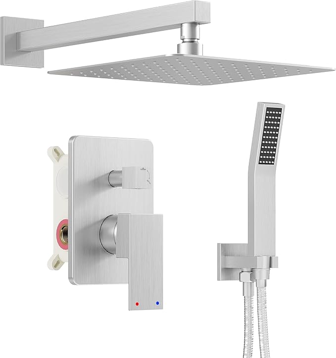 Brushed Nickel Shower System, Shower Faucet Set by HOMGOO
