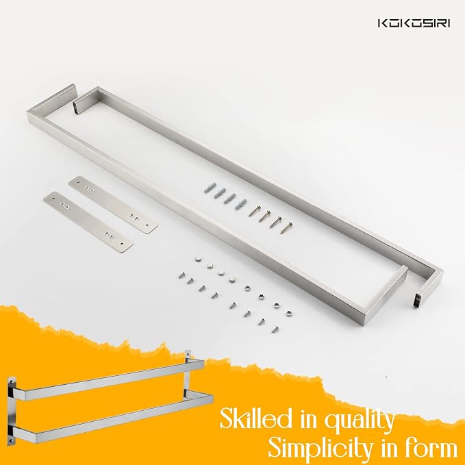 KOKOSIRI Bath Towel Bars 32 Inches Bathroom 2-Tiers Ladder Towel Rails Towel - Image 8