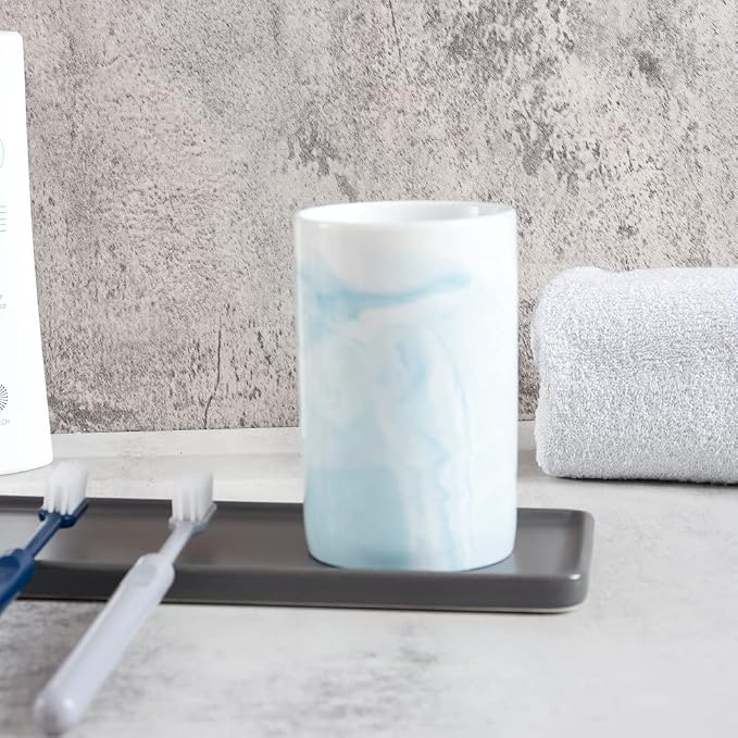 Ceramic Toothbrush Holder, Bathroom Cup, Drinking Mug, Coffee Cups, Marble - Image 8