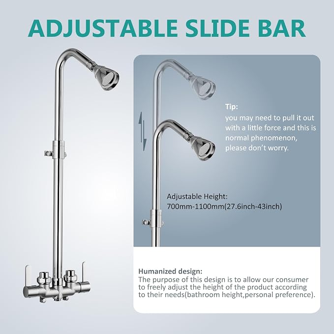 Aolemi Outdoor Shower Fixtures Outdoor Shower Kit Faucet System 3 Inch Center 2 - Image 5