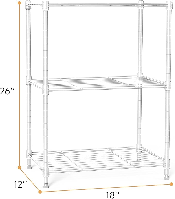 IZEUK 3 Tier Shelf, Heavy Duty Steel Wire Shelving Unit - Image 3
