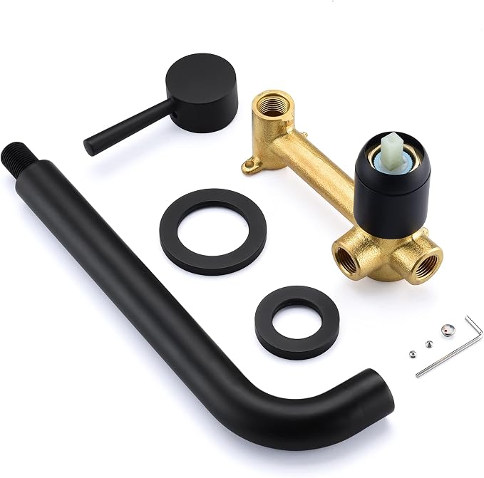 SUMERAIN Matte Black Tub Faucet Wall Mount Bath Tub Filler Extra Long Spout - Image 7