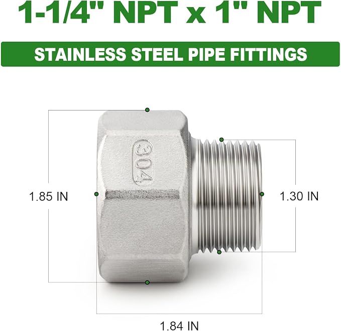 TAISHER 2PCS 304 Stainless Steel Pipe Fitting - Image 2
