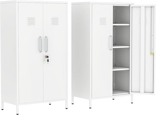 Tall Narrow Storage Cabinet 51.18" H Bathroom Cabinet Metal Pantry Cabinets by Ckzbx