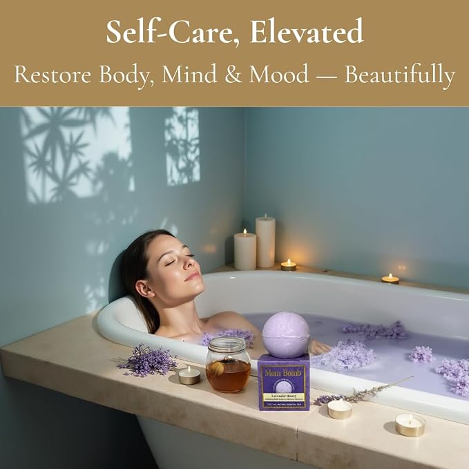 Mom Bomb Lavender Honey Bath Bomb – Essential Oils, Clean Ingredients – - Image 3