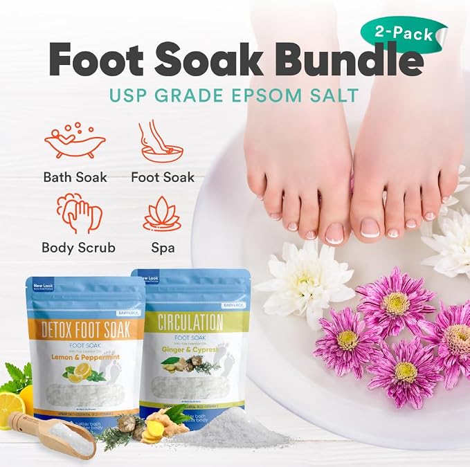 2 Pack Foot Soak Salts Bundle for DIY Foot Spa - Image 4