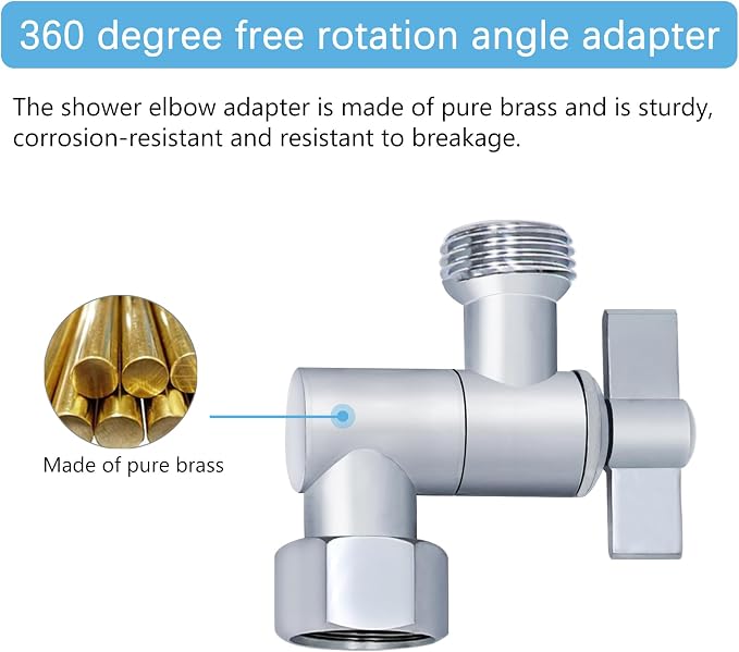 G-Sunny All Metal Shower Angle Adapter, Adjustable Shower Head Extension Adapter - Image 2