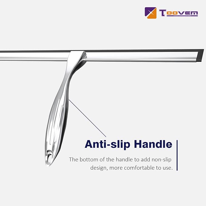 TOOVEM 14 Inch Shower Squeegee for Glass Doors, Car Windshield, Shower Cleaning - Image 7