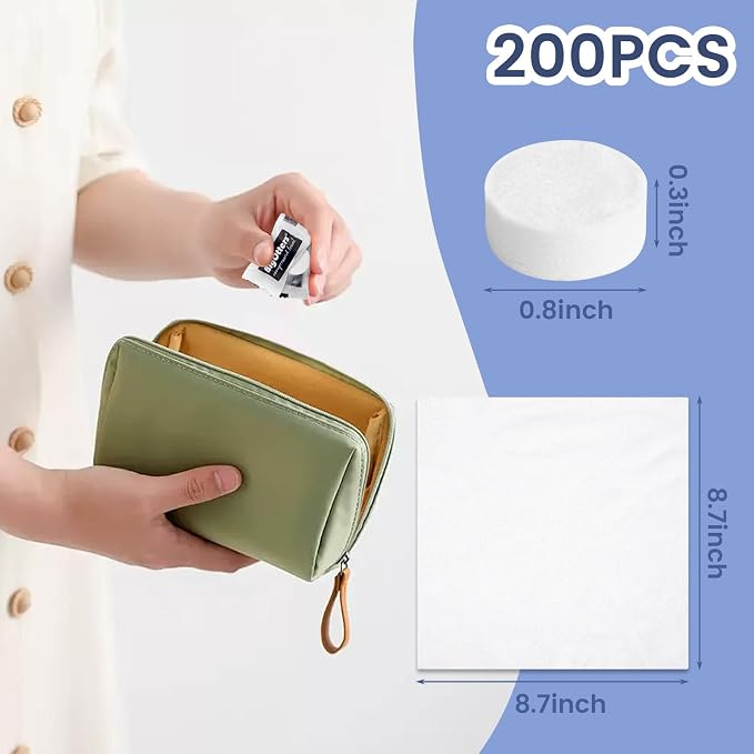 BigOtters 200PCS Compressed Towels, Disposable Face Towels - Image 3
