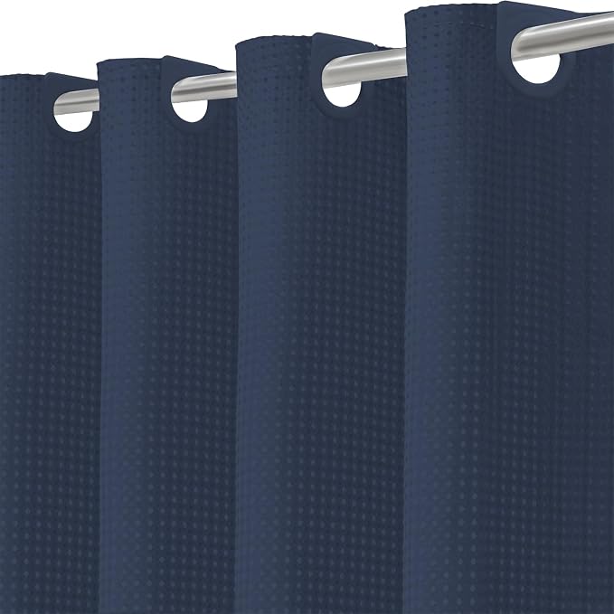 Inhousolu No Hook Waffle Weave Shower Curtain by INHOUSOLUHOMEDECOR