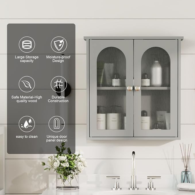 Bathroom Wall Cabinet, Medicine Cabinets Wall Mounted - Image 3