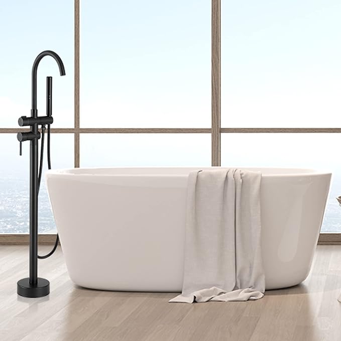 BESy Freestanding Bathtub Faucet Tub Filler Free Standing Floor Mount Stand - Image 2