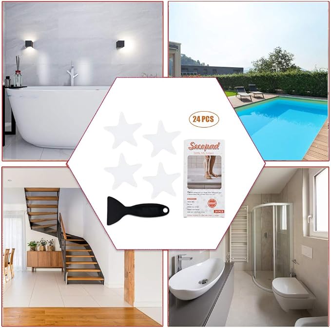 Anti Slip Shower Stickers 24 PCS Safety Bathtub Strips Adhesive Decals - Image 7