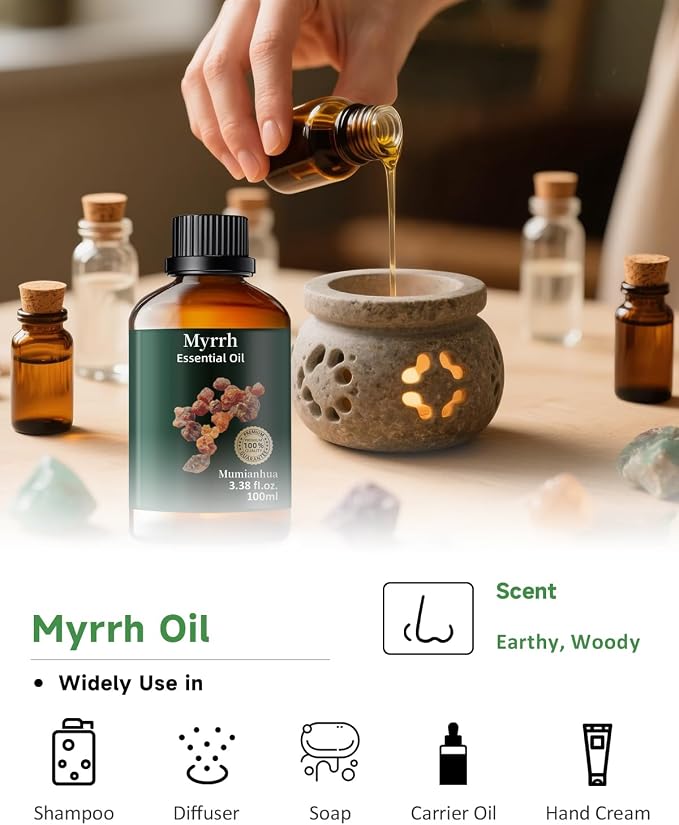 Pure Myrrh Essential Oil, Mumianhua Therapeutic Grade Natural Myrrh Oil - Image 5