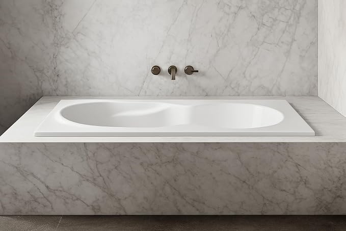 Carver Tubs - DH7136 - Modern White Fiberglass Soaking Bathtub - Image 3