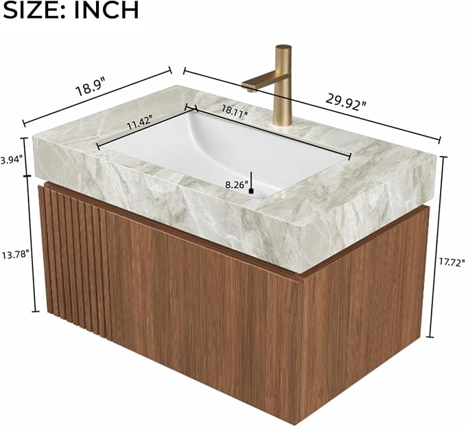LKTART Floating 30 Inch Bathroom Vanity - Image 2