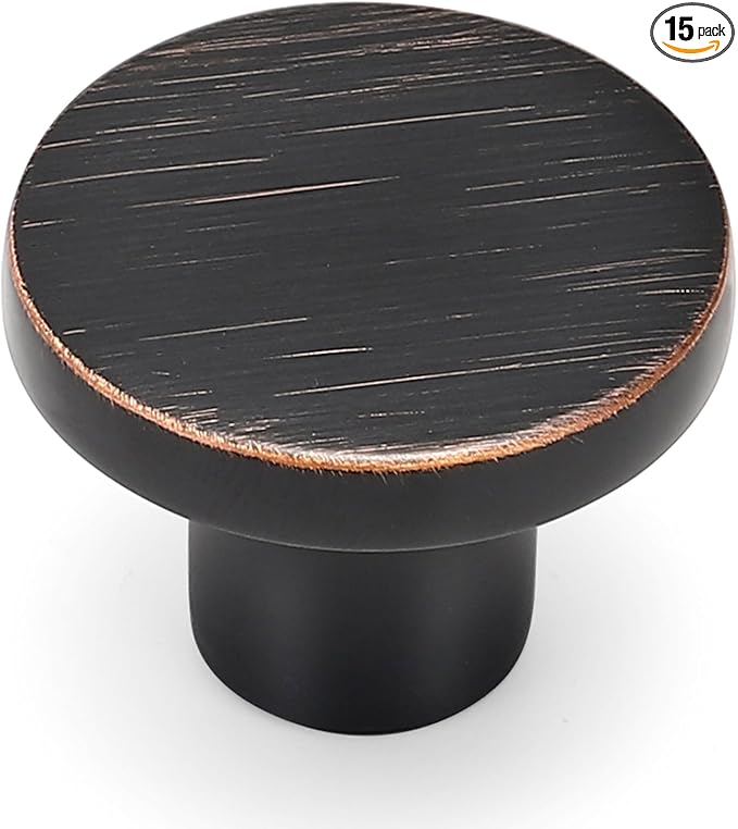 Ravinte 15 Pack Cabinet Knobs Oil Rubbed Bronze Kitchen Cabinet Knobs Round by Ravinte