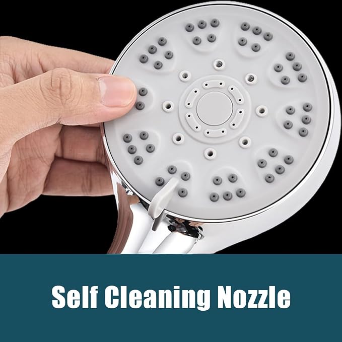 High Pressure Shower Head with ON/Off Pause Switch Button, 5 Mode Handheld - Image 6