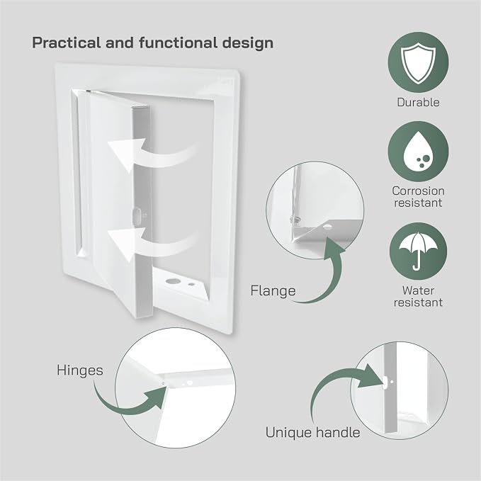 Vent Systems 6'' x 6'' Inch White Metal Access Panel - Image 3