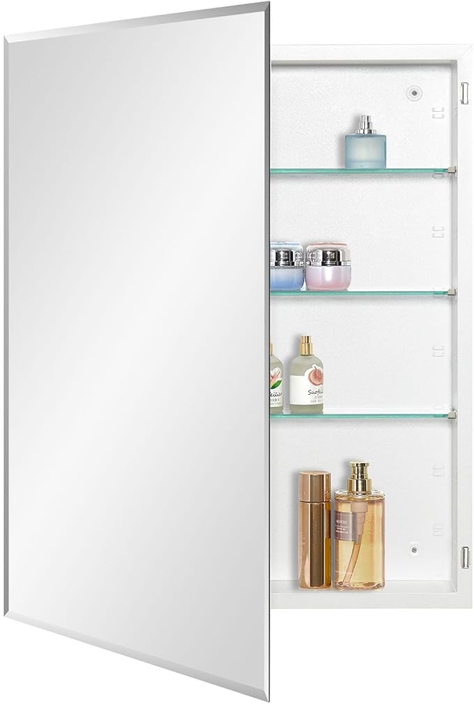 Bathroom Medicine Cabinet with Beveled Edge Mirrored Door 24 x 30 inch by MedicineCabinetsMirrors