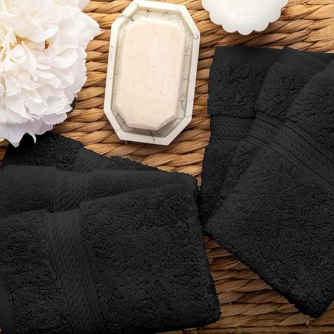 Superior Egyptian Cotton Pile Face Towel/Washcloth Set of 6, Ultra Soft Luxury - Image 8
