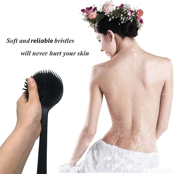 Silicone Body Scrubber, Long Handle Back Scrubber - Image 4