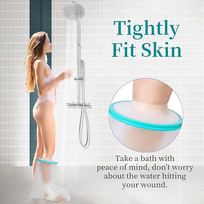 Cast Covers for Shower Foot Soft Green Adult, Waterproof Cast Cover/Bag - Image 4