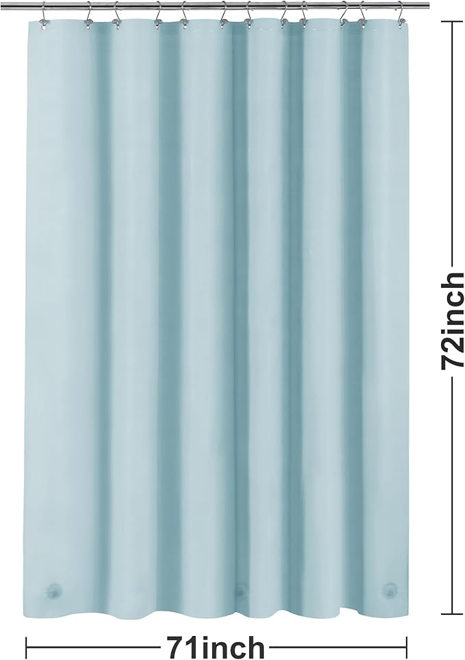 Light Blue Shower Curtain Liner - Image 7
