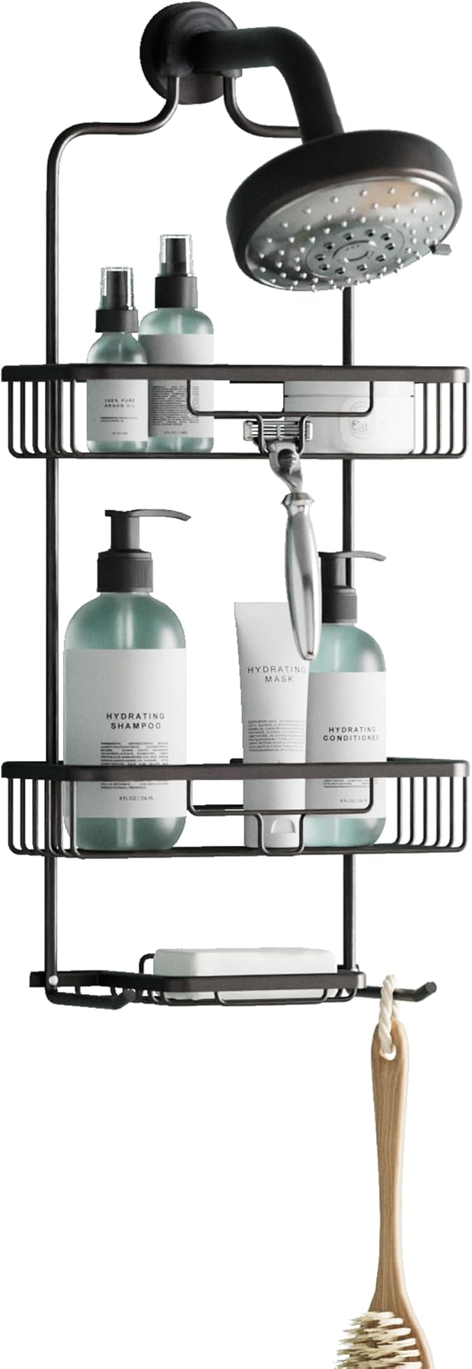 Zenna Home Rustproof Hanging Shower Caddy, Over the Shower Head Caddy by ZennaHome