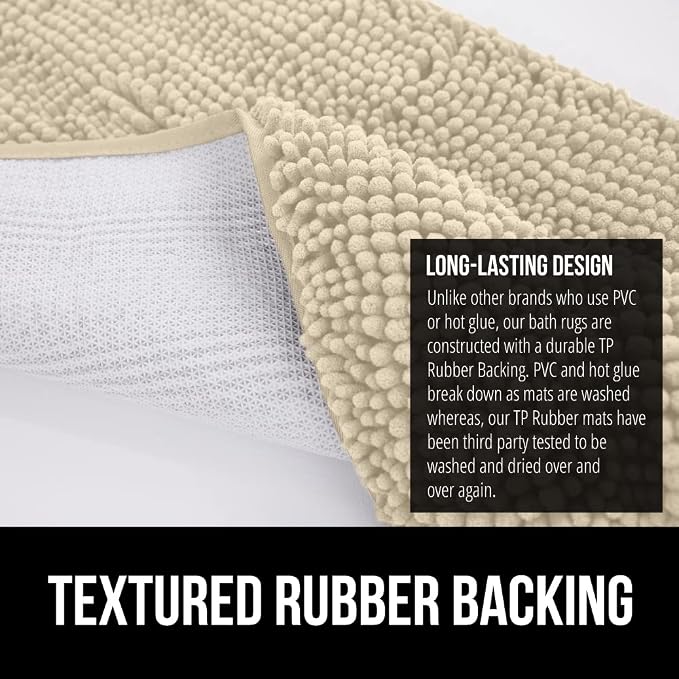 GORILLA GRIP Bath Rug Mat 44x26, Thick Soft Absorbent Chenille, Quick Dry - Image 5