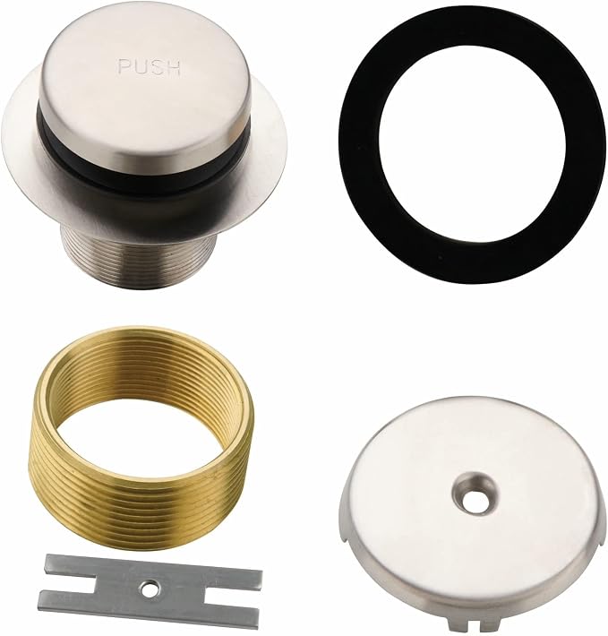 Tub Drain Tip Toe Bathtub Drain Conversion Kit Assembly, Brushed Nickel by HIDROP