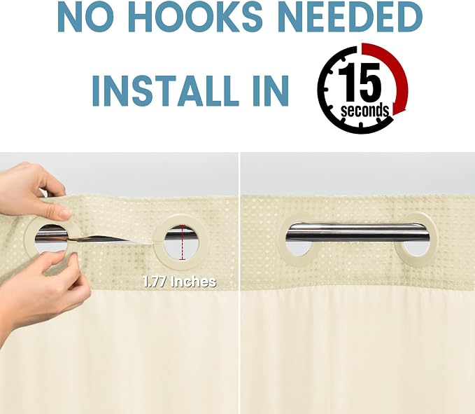 Ivory Hotel Shower Curtain - Image 3