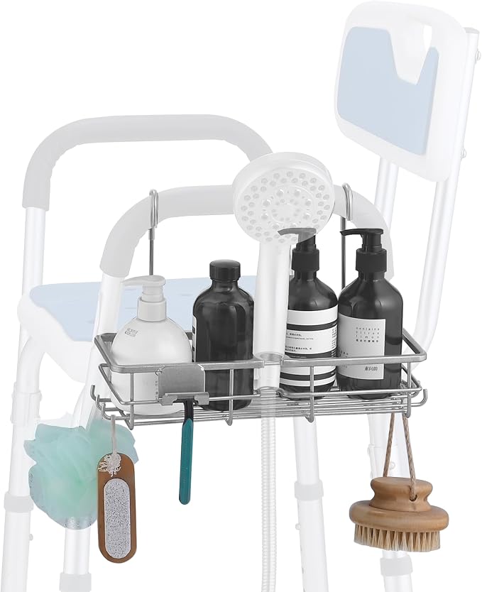 Rustproof Hanging Shower Caddy for Shower Chair, Stainless Steel Bathroom by OrgCreator