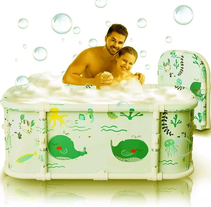 Portable Bathtub, 47“ Foldable Bathtub-Installation Free, 7 Layers Thicken by Kiseely